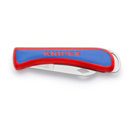 Knipex 162050sb Navaja Plegable para Cables y Electricistas, Cuchilla Afilada Acero Inoxidable, Mango Ergonómico, 34x14x120mm