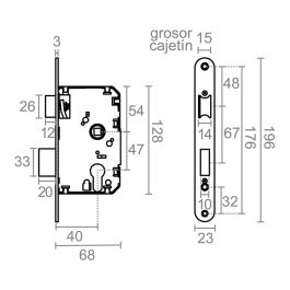 Cerradura Micel 47 mm
