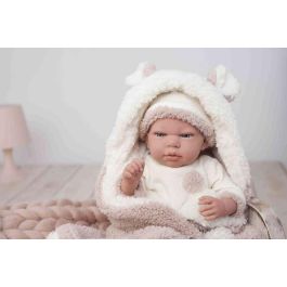 Muñecas Arias Muñeca Reborn Anna 40 cm con Manta y Peluche Español