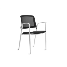 Rocada Silla Confidente Oficina Brazos Fijos Estructura Metálica Blanca Asiento Tela Ignífuga Respaldo Malla 600x830x530 mm Precio: 149.78999948. SKU: B1A96C874V