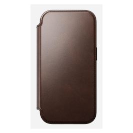 Nomad Modern Leather Folio para iPhone 17 Pro - Funda de Cuero Marrón Rustic con 3 Bolsillos, Compatible con MagSafe, Cierre Magnético