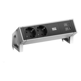 Bachmann DESK2 / GST18 Alargador de 2 Tomas Schuko y 2 Puertos USB-A/C 22W Carga Rápida, Cable 0.2m, Acero Inoxidable (INOX), para Interior, Negro y Plata Precio: 174.0827. SKU: B18TW4SJ2C