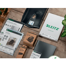 Leitz Archivador de Palanca Recycled DIN A4, Lomo 80 mm, Capacidad 180 Hojas, Cartón Reciclado, Negro