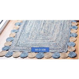 DKD Home Decor Alfombra Pokara Indio Multicolor Azul 200 x 1 x 200 cm