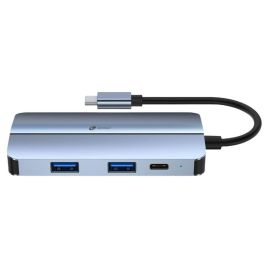 Leotec LEDS04 Docking Station 7 en 1 Base para Portátil Replicador USB-C 3.2 Gen 1 Gris con Audio 3.5mm