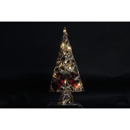 DKD Home Decor Árbol de Navidad Alpina de Ratan, 60 cm de Alto, Natural con Luces LED y funciona con 3 pilas AA DKD Home Decor Árbol de Navidad Alpina de Ratan, 60 cm de Alto, Natural con Luces LED y funciona con 3 pilas AA