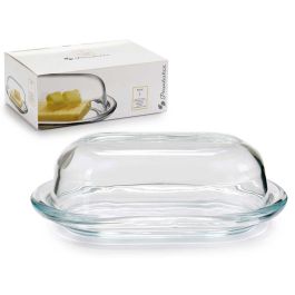 Mantequillera con tapa Basic Pasabahce, vidrio transparente, 19.7x13x7 cm (12 Unidades) Precio: 46.49999992. SKU: B14KYZJR3Q