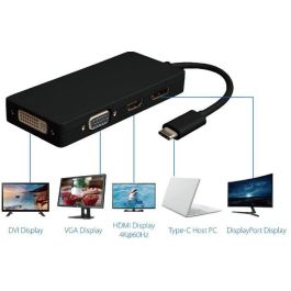 MicroConnect Dock de pantalla USB-C a DisplayPort, HDMI, DVI, VGA - Adaptador de vídeo para alta definición