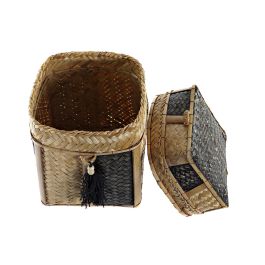 Cesta Balines DKD Home Decor Natural Blanco 33 x 40 x 33 cm Set de 3 Cesta Balines DKD Home Decor Natural Blanco 33 x 40 x 33 cm Set de 3