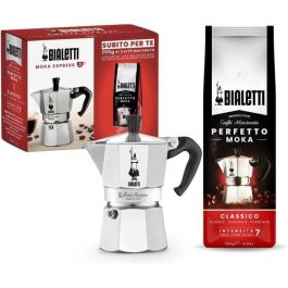 Bialetti BIA8006363035651 Cafetera Italiana Moka, 3 Tazas (0.30 L) con Café Perfetto Moka Classico 250g, Plata Precio: 40.49999954. SKU: B1AP4P5CJV