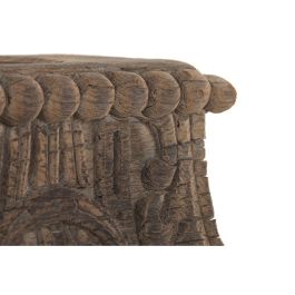 DKD Home Decor Portavelas Indio Teca Tallado Columna Antigua 26 x 30 x 26 cm (2 Unidades)