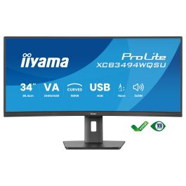 Iiyama ProLite XCB3494WQSU-B1 - Monitor Curvo Gaming 34" UWQHD (3440x1440), 1500R, 120Hz, 4ms, VA, Altavoces, Ajuste en Altura, Flicker-Free, VESA