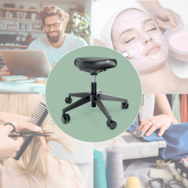 Leitz Taburete Ergo Asiento Triangular 5 Ruedas Giratorias Regulable en Altura 46-59 cm Piel Sintética Negro