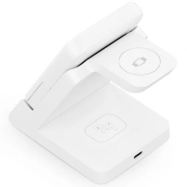 Aisens Cargador Inalámbrico 4 en 1 ASCH-15W4WC063-W, 15W, Blanco, para Móvil, Apple Watch y Auriculares con Power Bank Integrado