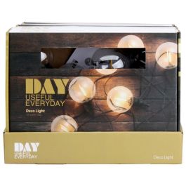 Day Guirnalda 10 LEDs Luz Cálida Con Temporizador IP44 para Exteriores 7.5m