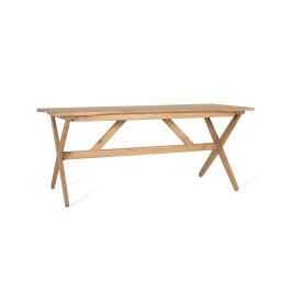 Giner Y Colomer Mesa Rectangular de Madera de Mindi Maciza 180 cm, Acabado Natural, Desmontable