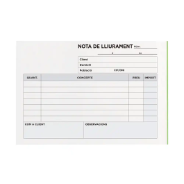 Liderpapel T228 Talonario Entregas Original y Copia Octavo Apaisado Texto en Catalán 155 x 105 mm