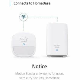 Eufy Sensor de Movimiento para Alarma Doméstica, 100° Campo de Visión, 9m Alcance, Batería 2 Años, Conectividad Inalámbrica, Blanco