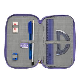 Safta Plumier Triple Superthings 412270857 Guardianes de Kazoom Morado Amarillo 36 Piezas