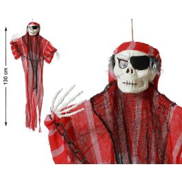 Esqueleto Pirata Colgante 130 cm con Antifaz y Traje Rojo a Rayas para Decoración de Halloween y Fiestas Precio: 7.49999987. SKU: B19WDXSAC3