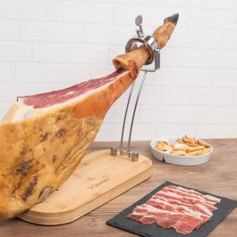 Jamonero plegable cabezal giratorio base madera 3 claveles Jamonero plegable cabezal giratorio base madera 3 claveles