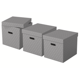 Esselte Caja de almacenamiento 365x320x315 mm pack de 3 unidades carton gris