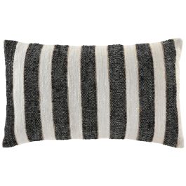 DKD Home Decor Cojín Tradicional de Algodón y Viscosa Blanco y Negro 30 x 50 cm (2 Unidades)