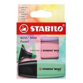Stabilo Rotulador fluorescente mini pastel, estuche de 3 unidades, colores surtidos, tecnología Antisecado Precio: 3.88999996. SKU: B173GVRCF4