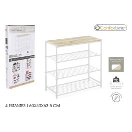 Estantería 4 Niveles Metal y Madera Blanca - Confortime (3 Unidades) Precio: 67.50000004. SKU: B16RW8MXK7