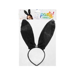 Diadema Orejas De Conejo Negras Para Disfraz Adulto Accesorio Fiesta Carnaval