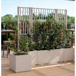 Stefanplast STE8003507686007 Jardinera Ethica Rectangular 80 cm con Enrejado Tiza