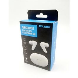 Elbe ABTWS-005-B Auriculares Bluetooth True Wireless con ANC Blancos - Cancelación Activa de Ruido, Bluetooth 5.0