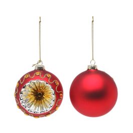 Bolas De Navidad 8 cm Cristal Rojo 2 Unidades Decoración Árbol Precio: 0.69000008. SKU: S1107265