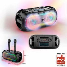 Bluetooth, radio fm, 2 mic inalámbricos, mando a distancia, pantalla, aux, usb Bluetooth, radio fm, 2 mic inalámbricos, mando a distancia, pantalla, aux, usb