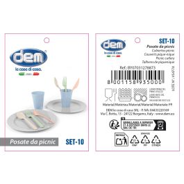 Set de 10 piezas para picnic pastel - Inde (24 Unidades) Set de 10 piezas para picnic pastel - Inde (24 Unidades)