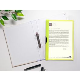 Carpeta Liderpapel Dossier Pinza Lateral Polipropileno Din A4 Amarillo Fluor Opaco 30 Hojas Pinza Deslizante