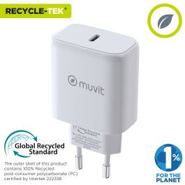 muvit for change cargador de pared Tipo C PD 45W blanco