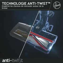 Hoover Aspirador Escoba Inalámbrico HF920H - 65 AW - 86 dBA - Pantalla LED - Rosa/Gris