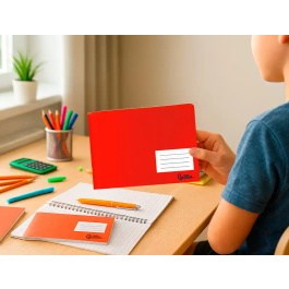 Liderpapel Libreta Smart A5 Plus 32 Hojas Cuadro 4mm Margen Colores Surtidos Tapa Blanda 75gr Apaisado