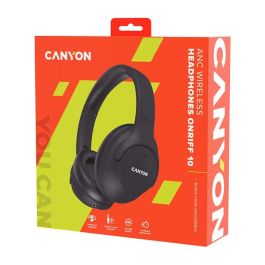 Canyon CNS-CBTHS10BK OnRiff 10 Auriculares Diadema Inalámbricos con Cancelación Activa de Ruido (ANC), Bluetooth 5.3, 20h Autonomía, Negro