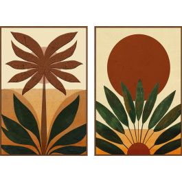 DKD Home Decor Cuadro Colonial Naranja Verde de 63x4.5x93 cm, Set de 2 Unidades de Lienzo y PS con diseño de Palmera Precio: 74.95000029. SKU: B1KC29HS8Z