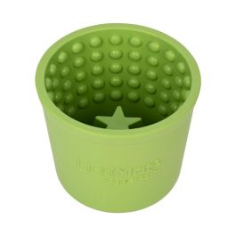 Lickimat Yoggie Pot Comedero Lento Interactivo para Perros, Plato Distractor Antiestrés para Lamido, Verde de Goma, Apto para Todo Tipo de Alimentos y Razas