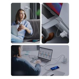 UGREEN 15337 Cargador de pared 100W GaN Tech con 3 USB-C y USB-A Carga Rápida QC 4+ Power Delivery 3.0 Blanco
