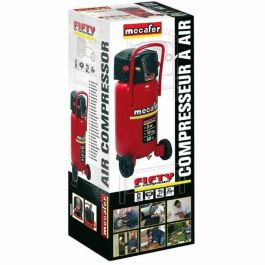 Mecafer FIFTY Compresor de aire vertical 50 L sin aceite 2 HP 10 bar para bricolaje, portátil, con ruedas y manillar