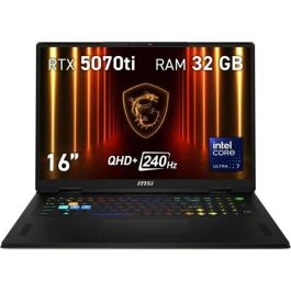 MSI Vector 16 HX AI A2XWHG-097XES Portátil Gaming 16" QHD+ 240Hz, Intel Core Ultra 7 255HX, 32GB RAM, 1TB SSD, NVIDIA GeForce RTX 5070 Ti 12GB, Sin SO, Cosmos Gray Precio: 2582.59000021. SKU: B1EDBFDCW7
