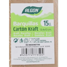 Set de 15 barquillas Kraft 13.4x10 cm Algon (24 Unidades) Set de 15 barquillas Kraft 13.4x10 cm Algon (24 Unidades)