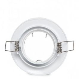 Aro Foco Downlight Basculante Circular de Aluminio Blanco 93mm para Lámparas LED GU10 GX5.3