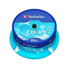 Cd-R Verbatim Capacidad 700Mb Velocidad 52X 80 Min Tarrina De 25 Unidades Cd-R Verbatim Capacidad 700Mb Velocidad 52X 80 Min Tarrina De 25 Unidades