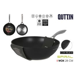 Quttin Sartén Wok de 28 cm para Inducción, Aluminio Forjado con Base Spiral - Medidas: 29 cm Ancho, 8.5 cm Alto, 49.5 cm Largo (4 Unidades) Precio: 75.49999974. SKU: B1GGKNVCCS