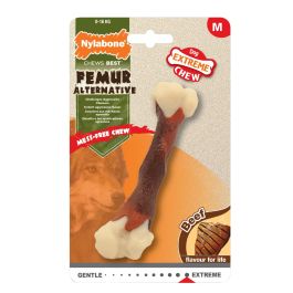 Nylabone Extreme Chew Hueso Fémur Masticable para Perros XL Sabor Ternera Nylon Duradero con Limpieza Dental para Masticadores Potentes